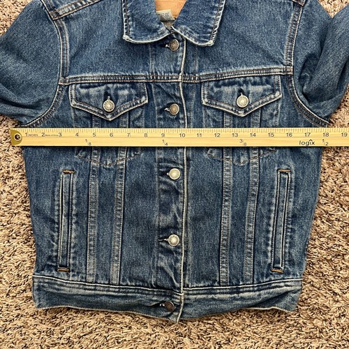 Abercrombie & Fitch Girls Denim Jean Jacket Dark Wash Size Medium 18x20 - Picture 10 of 12