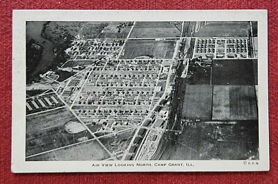 1945 Camp Gewähren VÖGEL Eye Antenne Blick Rockford Il Illinois Postkarte Schöne