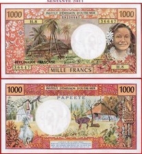TAHITI PAPEETE 1.000 1000 FRANCS nd 1985 P 27d AUNC free shipping from 100$