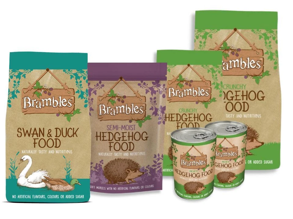 Brambles Hedgehog Food Crunchy Semi Moist Meaty Badger Fox Wild Animal Feed Tins