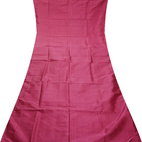 Vintage Magenta Pink 100% Pure Silk Handloom Sari Remnant 5YD Craft Fabric Scrap - Picture 3 of 4