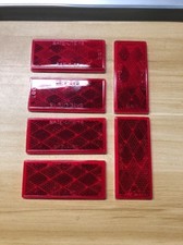 Red 3in x 1-3/8in Rectangular Stick on Reflectors - Pack of 6