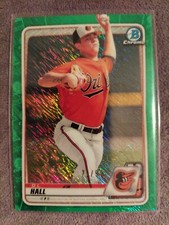 2020 Bowman Chrome D.L. Hall Baltimore Orioles Green Shimmer Prospect Ref /99 💎