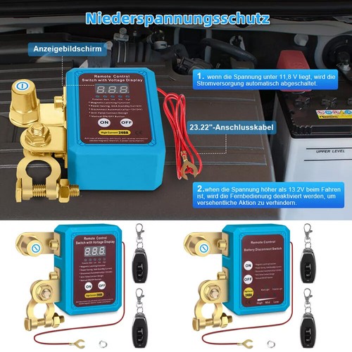12V KFZ Auto Batterie Trennschalter Stromschalter Isolator LCD 2*Fernbedienung - Bild 9 von 17