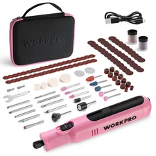 Cordless Rotary Tool, 8V Rotary Tool Kit w/117 Accessories-Pink 6 Variable Speed