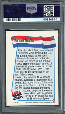 Michael Jordan Team USA Dream Team 1991 Hoops Basketball Card #579