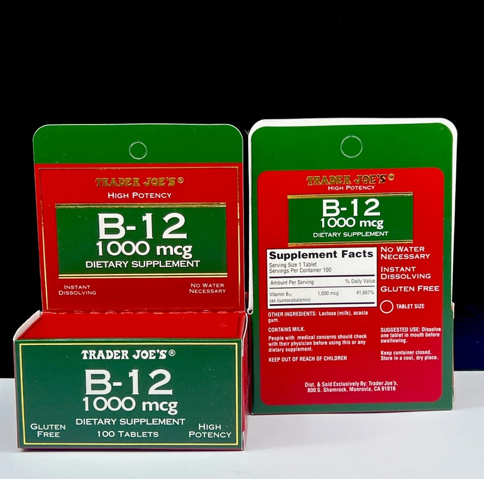 2x Suplemento dietético Trader Joe's High Power Under The Lengue B-12 1000 mcg Foto 3 de 4