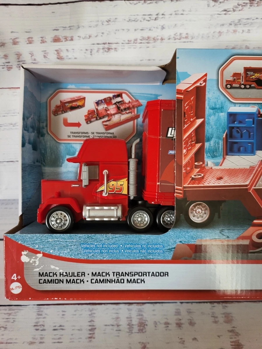 Disney Pixar Cars Mack Hauler Movie Playset Toy Truck Transforms Red Rust Eze