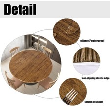 Round Table Cover Elastic Tablecloth Vinyl Fitted Table Cover Waterproof