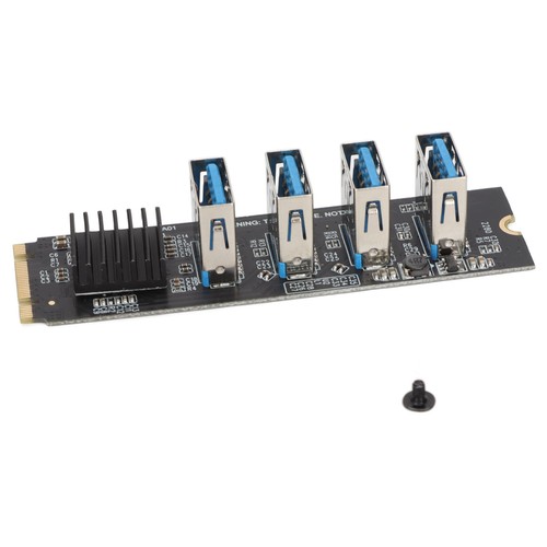 M.2 NVME To PCIE 1X Riser Card M.2 NVME To 4 Ports PCIE 1X USB 3.0 Heat Diss Fit - Picture 5 of 22
