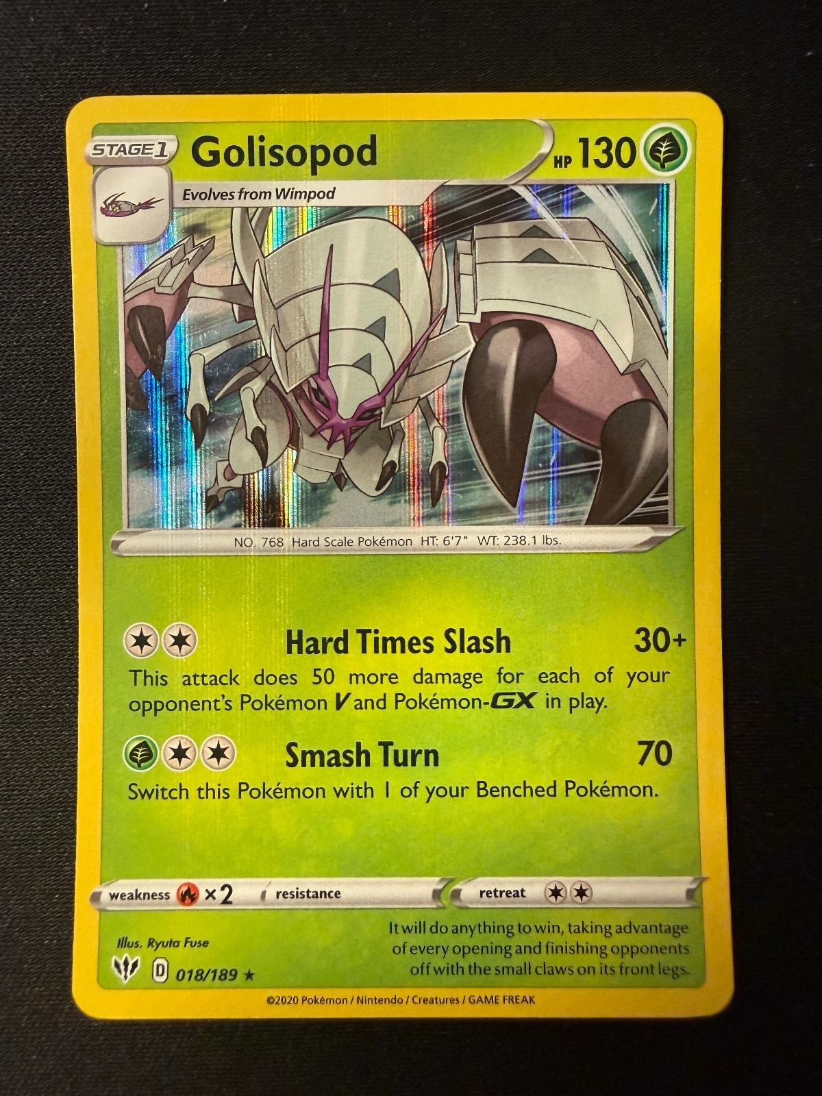 Golisopod 018/189 Holo Rare Darkness Ablaze Pokemon Lightly Played
