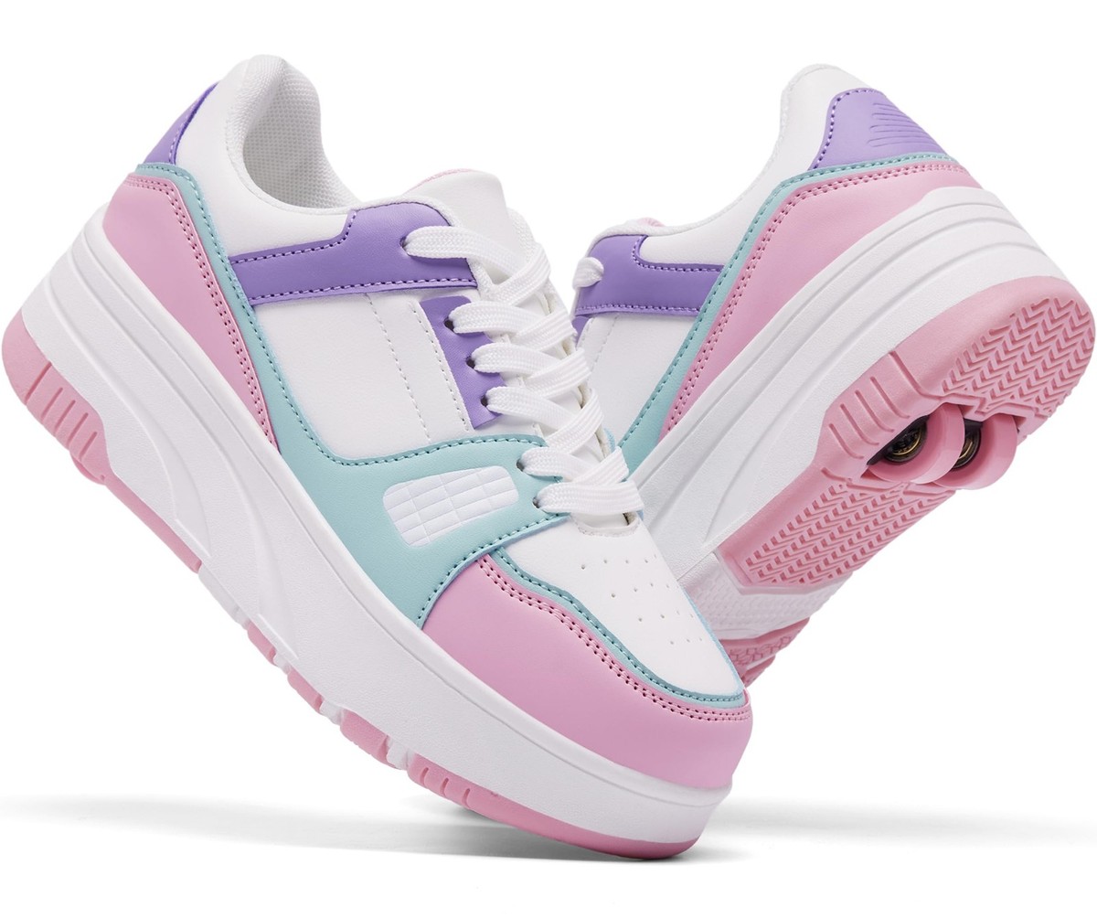 Roller Skate Shoes for Kids Girls Boys Detachable Wheeled Fashion Sneakers