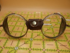 Vintage Safety Goggles Steampunk Mesh Side Shields Leather Nose Guard Spectacles
