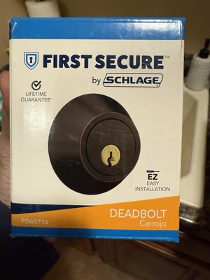 First Secure By Schlage Deadbolt Aged Bronze  NEW PD60716