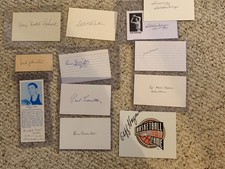 12 Basketball HOF Index or Cuts signed auto Neil Johnston, Henry Dutch Dehuert,