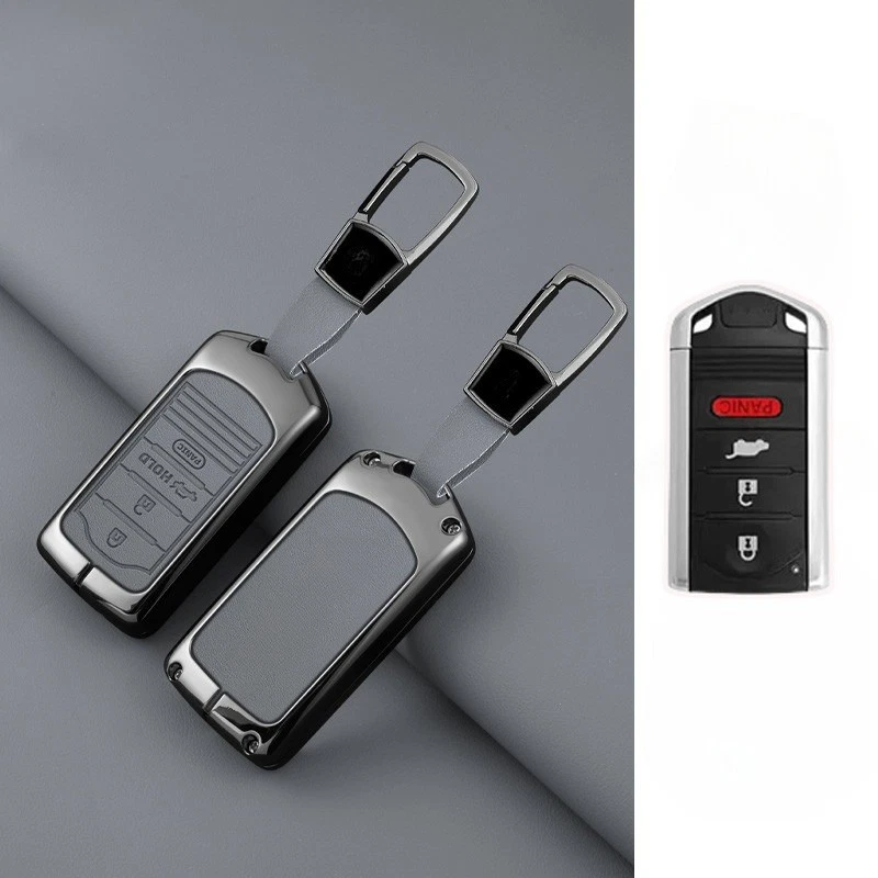 Funda protectora para llavero remoto de cuero de aleación de zinc para Acura TL RDX ZDX ILX Foto 3 de 4