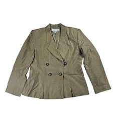 Atrium Collection Vintage Double Breasted Rayon Blazer Moss Green Size 12
