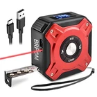 2 in 1 Laser Tape Measure 40M Laser Distance Meter 5M Steel Tape Black&Red
