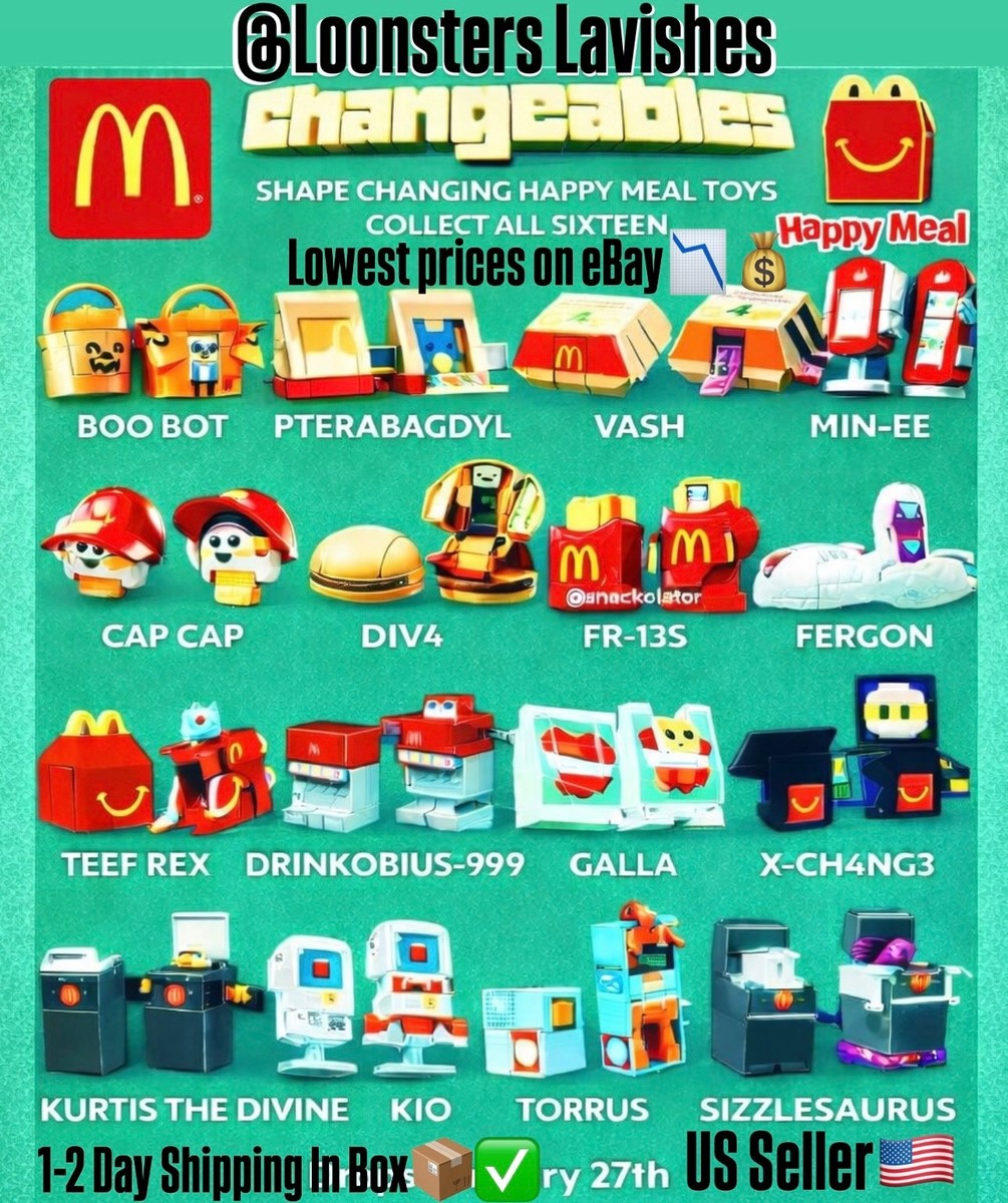 McDonald's Happy Meal Toys Changeables Full Set Or Singles 1-16 McDonald's Happy Meal Toys Changeables Full Set Or Singles 1-16