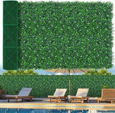 48"x 120" 40 sq.ft Artificial Boxwood Roll Panels with Flowers UV-Anti Faux