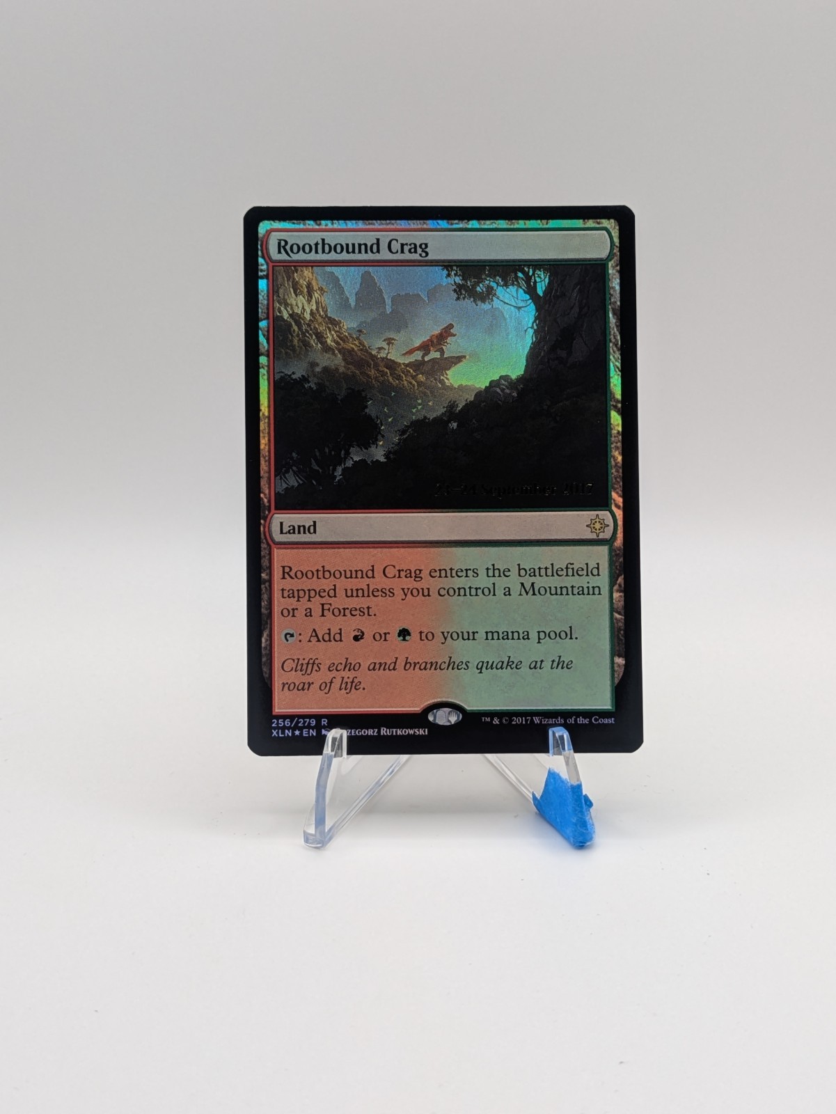 MTG - Rootbound Crag - Ixalan (256/279) - Prerelease FOIL - 23-24 Sept 2017