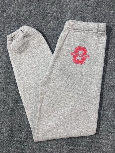Ohio State Vintage 90s Jerzees Jogger Sweat Pants Gray M USA Buckeyes Triblend - Picture 1 of 10