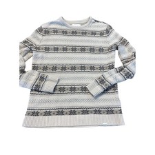 Abercrombie Kids Sweater Size 13/14 Gray Snowflake Pattern Knit Winter