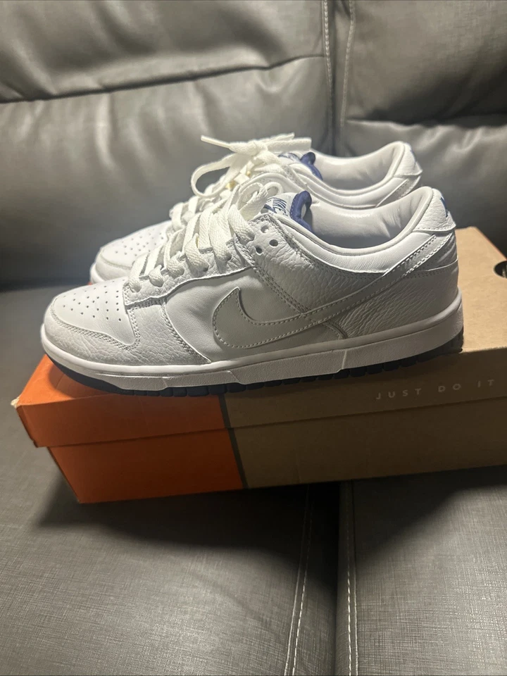 De colección Nike Dunk Low Pro 624044 114 Talla 8.5 Blanco/Blanco-Azul Marino Medio Foto 4 de 4