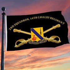 2nd Squadron, 14th Cavalry Regiment Flag 3x5Feet with Brass Grommets Man Cave