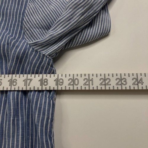J.Jill Love Linen Small Essential Shirt Women's Button Long Sleeve Striped Blue - Picture 6 of 10