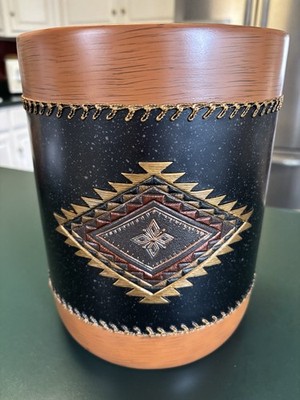 Avanti Mojave Wastebasket Trash Can Blacks And Browns Bathroom Office Bedroom