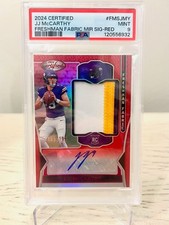 PSA 9 J.J. McCarthy Certified-Freshman Fabric Mirror Signatures Red /199