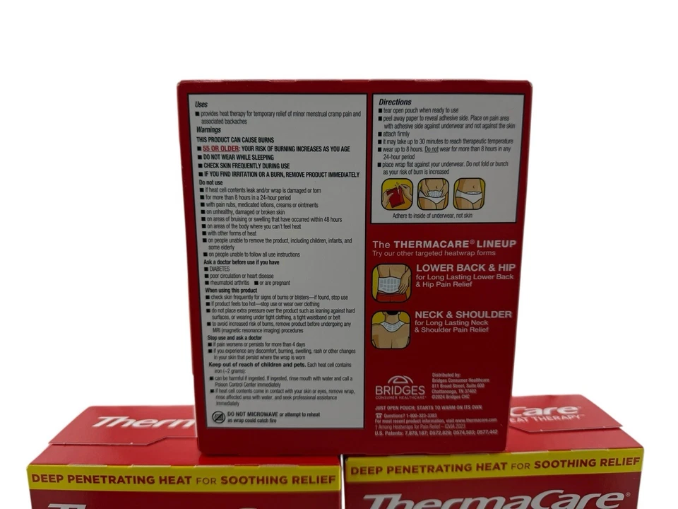 Thermacare Menstrual Pain Cramp Therapy Heatwraps 4ct (3 Pack)- Exp. 11/30/2027 - Image 3 of 4