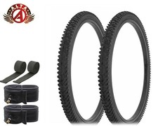 ALTA 26" x 1.95 Rugged MTB Tires – Black Sidewall – Max Grip Off-Road 6pc Set.