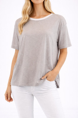 Shirt 81hours Weiß Mauve 34 XS Damen Tunika Oberteil Leinen Baumwolle Np 119 Neu