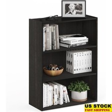 Wide 3 Tier Bookshelf Durable Open Storage Organizer Living Room Office New