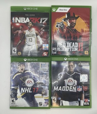 Xbox One Game Lot Red Dead Redemption 2 Madden 18 NBA2K17 NHL17 Tested