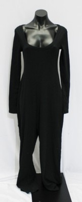 Asos Design Women's Ribbed Long Sleeve Scoop Neck Jumpsuit EJ3 Black Size 4