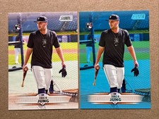 Jace Jung 2025 Topps Stadium Club Base & Light Blue Parallel Baseball Cards. RC