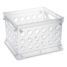 Sterilite Convenient Mini Square Small Storage Organizing Crate, Clear 24 Pack