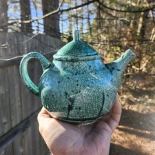 Handmade Green Crackle Glaze Ceramic Teapot A...