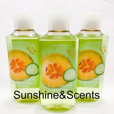 3-PACK Bath & Body Works CUCUMBER MELON Body Wash Shower Gel 10oz NEW