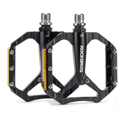 ROCKBROS Fahrradpedale mit Reflektoren 9/16 Zoll Aluminium Rutschfest Flat Pedal