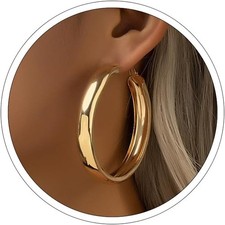 Large Hoop Earrings Lightweight Chunky for Women Earrings...