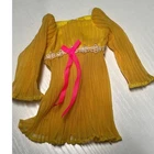 Vintage Barbie Lemon Kick Fashion Set 1465 Yellow Organza Ruffled Top 1969 1970