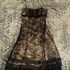 Niki By Niki Livas Formal Prom Dress  Black Lace SparklesVintage Size 6 Y2K