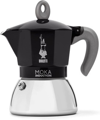 Bialetti Moka Induction, Moka-Kanne für Alle Herdarten 4 Tassen Espresso (150ml)
