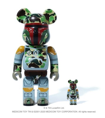 STAR WARS X BAPE® ABC BE@RBRICK 100%400% BE@RBRICK × STAR WARS BOBA FETT 100% & 400% BAPE ABC CAMO