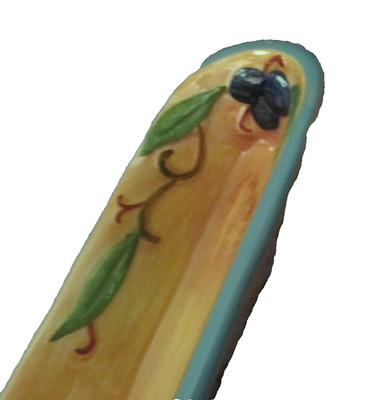 VINTAGE RITZ Cracker Relish Appetizer Tray Serving Dish HP POTTERY Grapes 16'' L