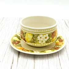 Vintage Metlox Poppytrail Della Robbia Gravy Boat with Attached Underplate